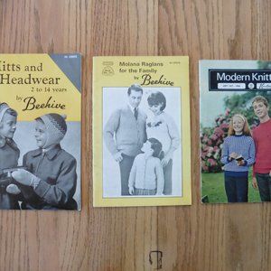 Beehive Knitting Books. Vintage from 1950 & 1960  (3 Books)